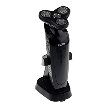 Furivy New Deluxe Rotary Men's 4D Washable Cordless Electric Shaver Razor Rechargeable (Black)