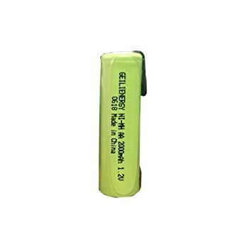 Geilienergy NiMh 1.2V AA 2000mAh Shaver battery with solder tabs for Braun, Norelco, Remington...
