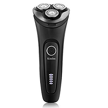 Kissliss Waterproof Rotary Shaver, Men`s Electric Rechargeable Razors with Pop-up Trimmer - Wet...