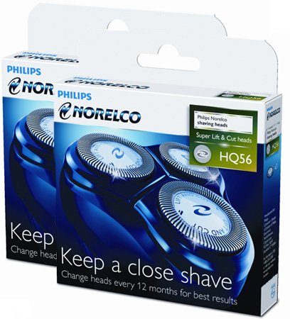 Norelco Hq56 Reflex Plus and Micro Action Electric Shaver Replacement Heads (Pack of 2)