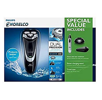 Philips Norelco Wet & Dry Shaver 4300 with Nose, Ear and Eybrow Trimmer