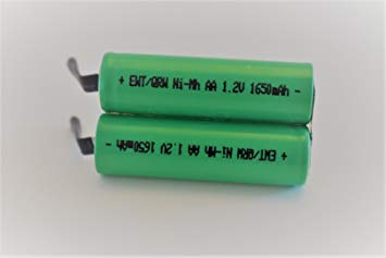 OEM compatible AA NiMh 2.4V Battery Pack with solder tabs for Braun, Noreclo, Remington shavers