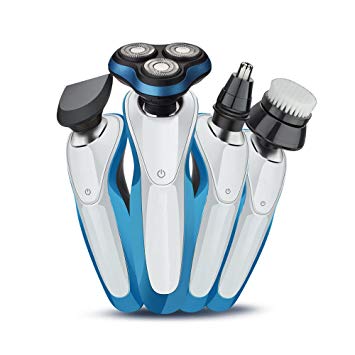 Ukliss 4 in 1 Rechargeable Multi-Function Men's Shaver Waterproof Washable Floating Rotary Electric Foil...