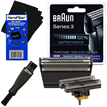 Braun 30B Replacement Head Foil & Cutter Set for Select Series 1, Series 3, SmartControl, TriControl...