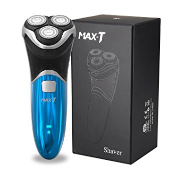 MAX-T Electric Shaver USB Charge Rotary Shaving Razor with Pop-Up Trimmer 100% Waterproof Wet & Dry...