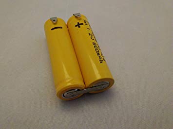 Shaver Battery Pack - 2.4V AA 800 mAh NiCd with Solder Tabs - fits most Norelco and Remington models